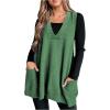 imageSOLY HUX Womens Plus Size Sweater Vest V Neck Sleeveless Loose Fit Knit Pullover Tank Tops with PocketsPlain Green