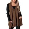 imageSOLY HUX Womens Plus Size Sweater Vest V Neck Sleeveless Loose Fit Knit Pullover Tank Tops with PocketsSolid Brown
