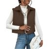imageSOLY HUX Womens Puffer Vest Zip Up Sleeveless Lightweight Cropped Warm Outerwear Padded CoatPlain Brown