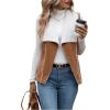 imageSOLY HUX Womens Casual Open Front Lapel Suede Vest Jacket Sleeveless Fleece Outerwear CoatPure Brown