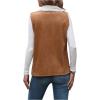imageSOLY HUX Womens Casual Open Front Lapel Suede Vest Jacket Sleeveless Fleece Outerwear CoatPure Brown