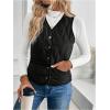 imageSOLY HUX Womens Fleece Puffer Vest Jacket V Neck Sleeveless Button Down Warm Outerwear CoatPure Black