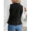 imageSOLY HUX Womens Fleece Puffer Vest Jacket V Neck Sleeveless Button Down Warm Outerwear CoatPure Black