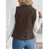 imageSOLY HUX Womens Fleece Puffer Vest Jacket V Neck Sleeveless Button Down Warm Outerwear CoatSolid Coffee Brown