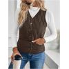 imageSOLY HUX Womens Fleece Puffer Vest Jacket V Neck Sleeveless Button Down Warm Outerwear CoatSolid Coffee Brown