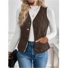 imageSOLY HUX Womens Fleece Puffer Vest Jacket V Neck Sleeveless Button Down Warm Outerwear CoatSolid Coffee Brown