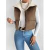 imageSOLY HUX Womens Fleece Puffer Vest Sleeveless Crop Teddy Jacket Zip Up Winter Coat OuterwearChocolate Brown