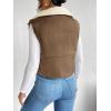 imageSOLY HUX Womens Fleece Puffer Vest Sleeveless Crop Teddy Jacket Zip Up Winter Coat OuterwearChocolate Brown