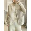 imageSOLY HUX Womens Fleece Sweater Vest Zip Up Sleeveless Sherpa Tank Top Jackets with PocketsPure Apricot