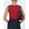 imageSOLY HUX Womens Lace Trim Deep V Neck Tank Tops Y2k Sleeveless Crop Vest Top Coquette Aesthetic ClothesPure Red