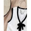 imageSOLY HUX Womens Sleeveless Sweater Vest Casual Tie Front Knitted Tank Tops Fall ClothesWhite and Black