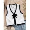 imageSOLY HUX Womens Sleeveless Sweater Vest Casual Tie Front Knitted Tank Tops Fall ClothesWhite and Black