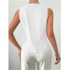 imageSOLY HUX Womens Sleeveless V Neck Button Front Blazer Vest WaistcoatPlain White