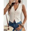imageSOLY HUX Womens Sleeveless Vest V Neck Button Down Tank Top Summer Waistcoat CardiganPlain Apricot