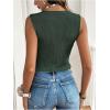 imageSOLY HUX Womens Sleeveless Vest V Neck Button Down Tank Top Summer Waistcoat CardiganPlain Green