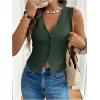 imageSOLY HUX Womens Sleeveless Vest V Neck Button Down Tank Top Summer Waistcoat CardiganPlain Green