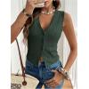 imageSOLY HUX Womens Sleeveless Vest V Neck Button Down Tank Top Summer Waistcoat CardiganPlain Green