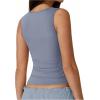 imageSOLY HUX Womens Square Neck Basic Tank Top Sleeveless Ribbed Knit Shirts Layered Vest TopsDusty Blue