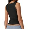 imageSOLY HUX Womens Square Neck Basic Tank Top Sleeveless Ribbed Knit Shirts Layered Vest TopsPlain Black