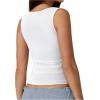 imageSOLY HUX Womens Square Neck Basic Tank Top Sleeveless Ribbed Knit Shirts Layered Vest TopsPlain White