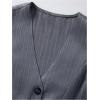 imageSOLY HUX Womens Striped V Neck Sleeveless Button Front Blazer Vest WaistcoatGrey Striped