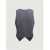 imageSOLY HUX Womens Striped V Neck Sleeveless Button Front Blazer Vest WaistcoatGrey Striped
