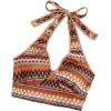 imageSOLY HUX Womens Summer Halter Backless Crop Top V Neck Geo Print Boho Vest Vacation TopsOrange Multi