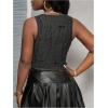 imageSOLY HUX Womens V Neck Crop Tops Basic Trendy Notched Sleeveless Slim Fit Summer Y2k Sexy Crop Tank TopPlain Grey
