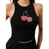 imageSOLY HUX Womens Y2k Printed Crop Top Cute Graphic Vest Summer Going Out Tank ShirtsBlack Graphic