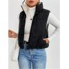 imageSOLY HUX Womens Zip Up Reversible Puffer Vest Jacket Mock Neck Sleeveless Padded Coat Winter Warm OuterwearPure Black