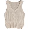 imageSOLY HUX Womens Sweater Vest Sleeveless V Neck Knitted Summer Tank Tops KnitwearSolid Apricot
