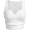 imageSOLY HUX Womens V Neck Crop Tops Basic Trendy Notched Sleeveless Slim Fit Summer Y2k Sexy Crop Tank TopPlain White