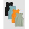 imageSOLY HUX Toddler Boys Tank Tops Sleeveless Crewneck Summer 4 Piece Basic Vest Top ShirtsBlack Blue Orange Green