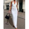imageSOLY HUX Womens Button Down Suit Vest Halter V Neck Backless Waistcoat Sleeveless Tank TopsPure White
