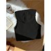 imageSOLY HUX Womens Fuzzy Vest Zip Up Sleeveless Hoodies Casual Cropped Vest JacketPure Black