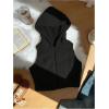 imageSOLY HUX Womens Fuzzy Vest Zip Up Sleeveless Hoodies Casual Cropped Vest JacketPure Black