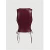 imageSOLY HUX Womens PU Leather Vest Tops Sexy Vintage Lace Up Button Down V Neck Crop Tank TopsPure Burgundy