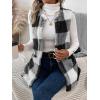 imageSOLY HUX Womens Plaid Vest Coat Open Front Sleeveless Teddy Outerwear with PocketBlack Plaid
