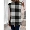 imageSOLY HUX Womens Plaid Vest Coat Open Front Sleeveless Teddy Outerwear with PocketBlack Plaid