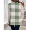 imageSOLY HUX Womens Plaid Vest Coat Open Front Sleeveless Teddy Outerwear with PocketGreen Plaid