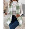 imageSOLY HUX Womens Plaid Vest Coat Open Front Sleeveless Teddy Outerwear with PocketGreen Plaid