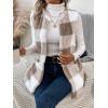 imageSOLY HUX Womens Plaid Vest Coat Open Front Sleeveless Teddy Outerwear with PocketMulticoloured Plaid