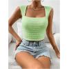 imageSOLY HUX Womens Square Neck Crop Tank Tops Going Out Slim Fit Tops Sleeveless Summer VestLime Green