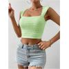 imageSOLY HUX Womens Square Neck Crop Tank Tops Going Out Slim Fit Tops Sleeveless Summer VestLime Green