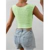imageSOLY HUX Womens Square Neck Crop Tank Tops Going Out Slim Fit Tops Sleeveless Summer VestLime Green
