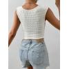 imageSOLY HUX Womens Square Neck Crop Tank Tops Going Out Slim Fit Tops Sleeveless Summer VestPlain Beige