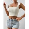 imageSOLY HUX Womens Square Neck Crop Tank Tops Going Out Slim Fit Tops Sleeveless Summer VestPlain Beige