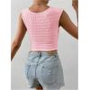 imageSOLY HUX Womens Square Neck Crop Tank Tops Going Out Slim Fit Tops Sleeveless Summer VestPlain Light Pink