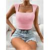 imageSOLY HUX Womens Square Neck Crop Tank Tops Going Out Slim Fit Tops Sleeveless Summer VestPlain Light Pink