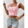 imageSOLY HUX Womens Square Neck Crop Tank Tops Going Out Slim Fit Tops Sleeveless Summer VestPlain Light Pink